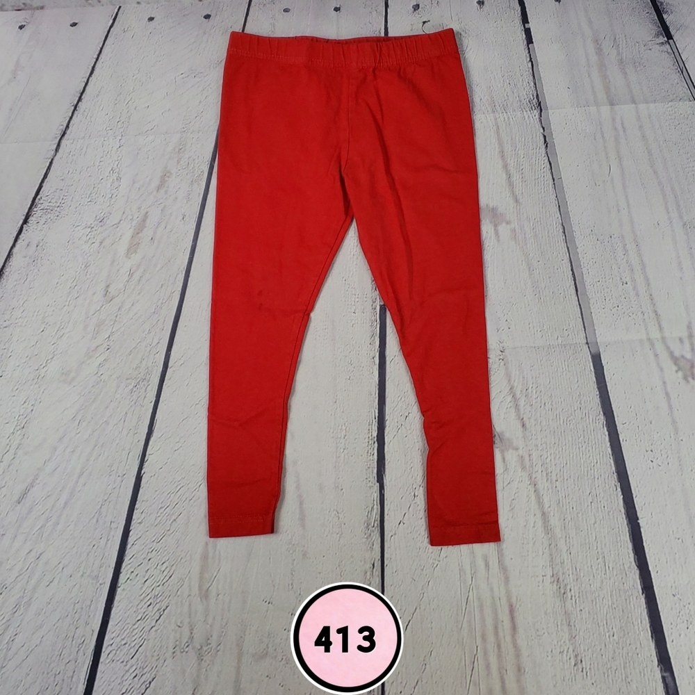 Flapdoodles Girls Size 4 Red Leggings Soft Stretch Kids Casual Everyday Wear